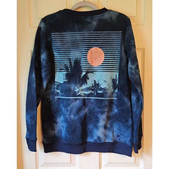 The Beach Boys Tie Dye Sweatshirt Blue Black Crewneck Retro Graphic Size Small - Picture 2 of 10